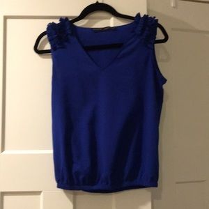 Sleeveless Zara top in royal blue.